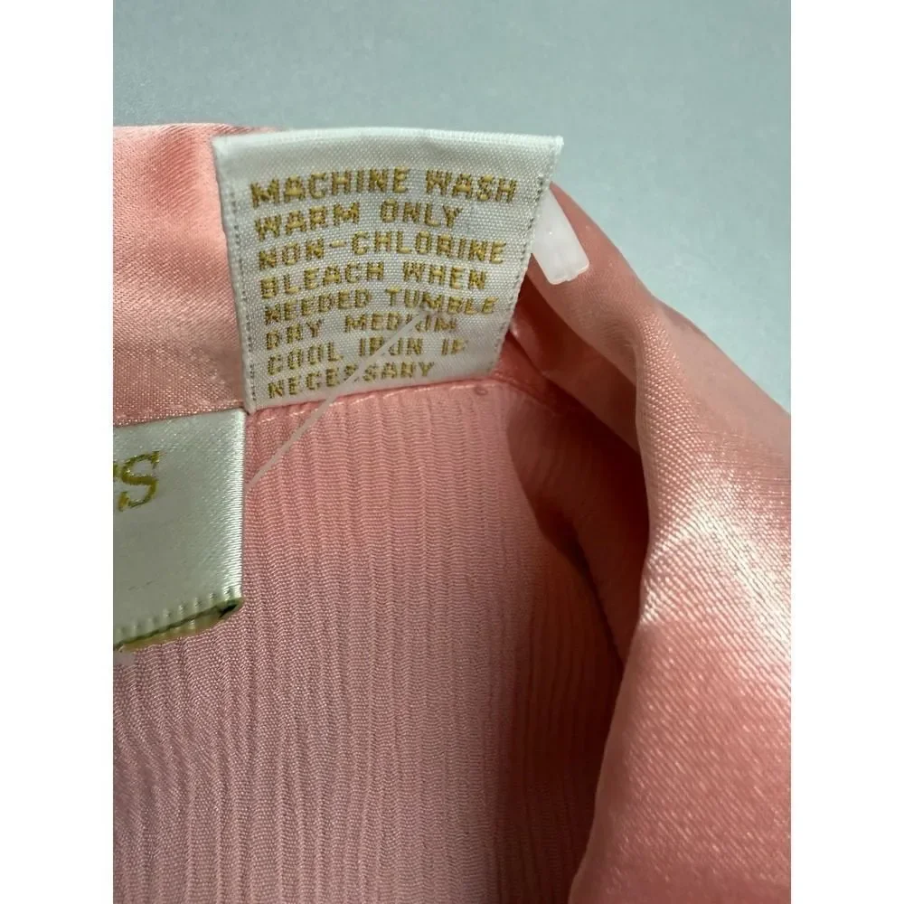 Vintage Victoria's Secret Gold Label satin notch collar nightshirt. Pink. Sz M/L